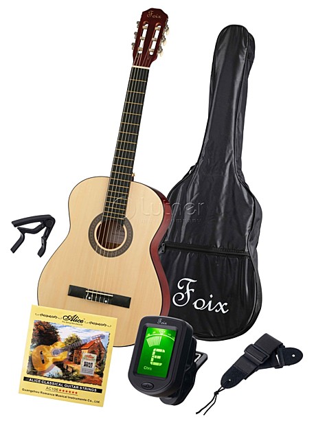 FOIX FCG-2039CAP-NA Классическая гитара с чехлом, ремнем, тюнером