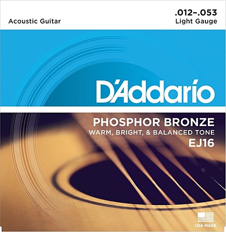 D`ADDARIO EJ16 струны для ак. гитары фосфор/бронза,12-53