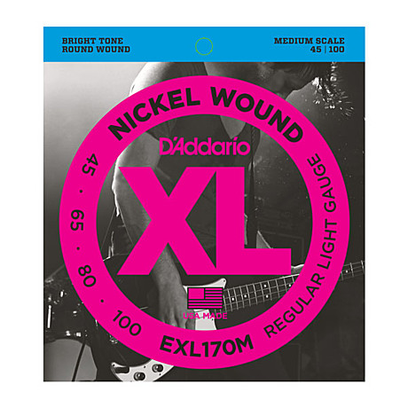 D`ADDARIO EXL170M струны для бас-гитары, 45-100 medium