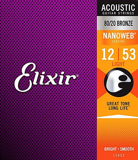 ELIXIR 11052 NanoWeb Струны для акустической гитары 12-53