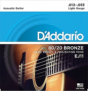D'ADDARIO EJ11 BRONZE 80/20 Струны для акустической гитары 12-53